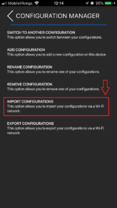 screenshot import a configuration