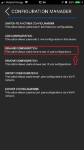 capture d'écran renommer configuration