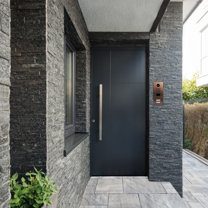 DoorBird videophone at the entrance to a home