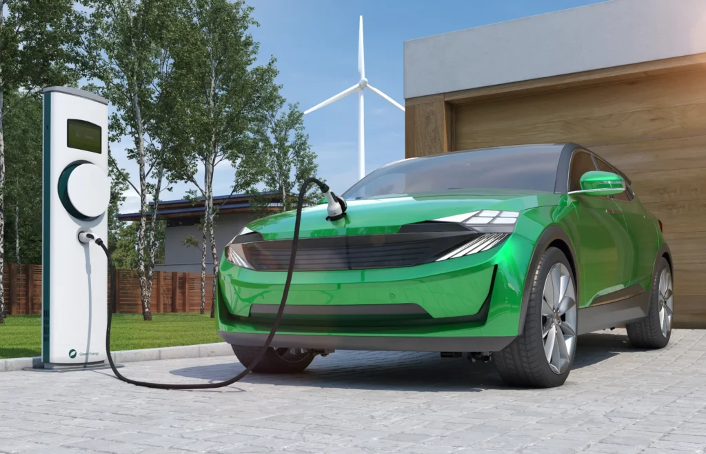 electrical car charging at a station