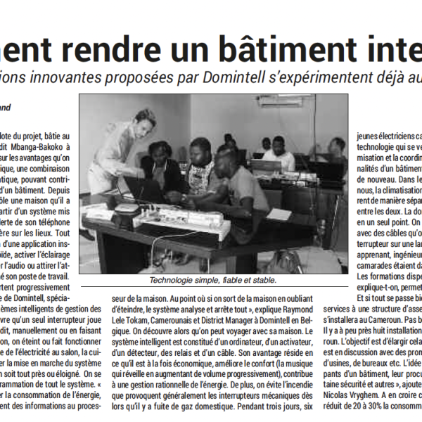 Extrait d'article de presse sur Domintell Cameroun