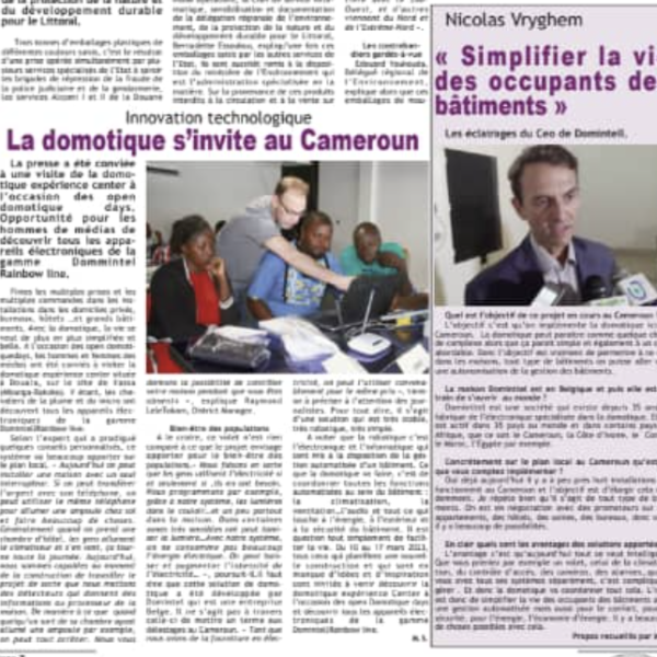 Extrait d'article de presse sur Domintell Cameroun